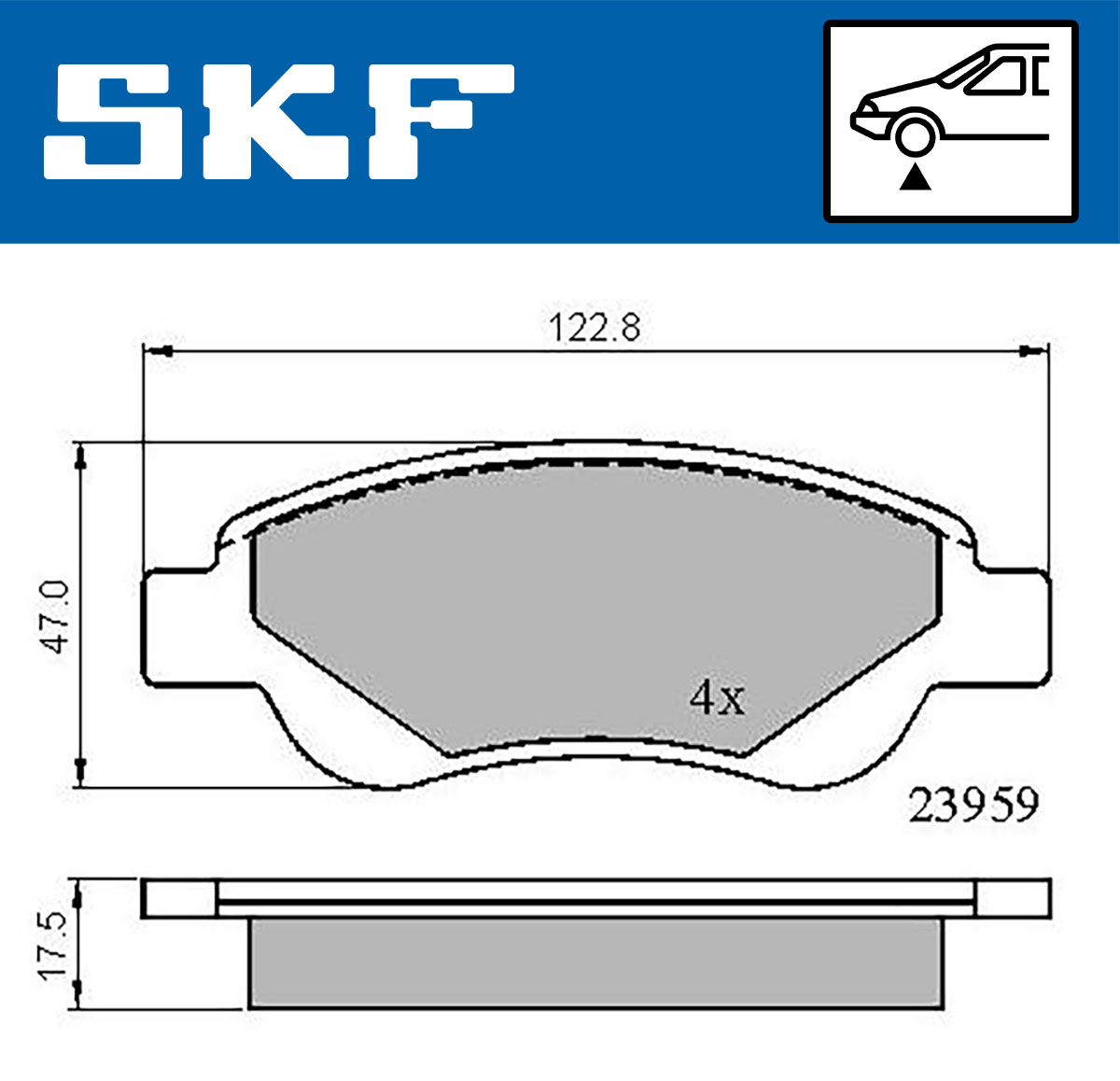 Set placute frana,frana disc VKBP 80037 SKF